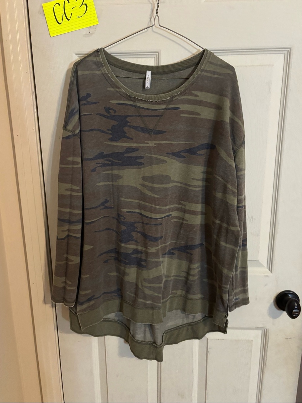 Z Supply Camo Crewneck Top - Olive Green & Brown